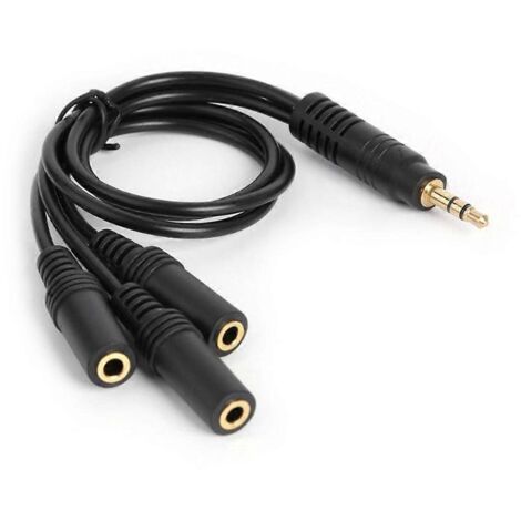 Adaptateur jack stéréo femelle 3 pôles 3,5 mm plaqué or portable en PVC vers fiche femelle 3 pôles (1/5)