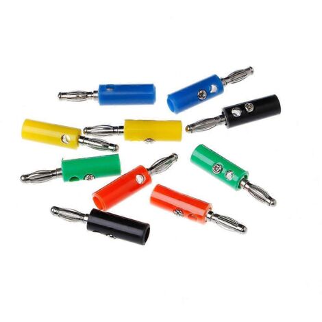 Lot de 10 connecteurs banane pour câble haut-parleur, 5 couleurs différentes, adaptateur 4 mm (1/5)