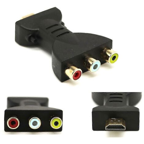 Convertisseur AV Composite mâle vers 3 RCA femelle, compatible HDMI, adaptateur de Signal AV (1/5)