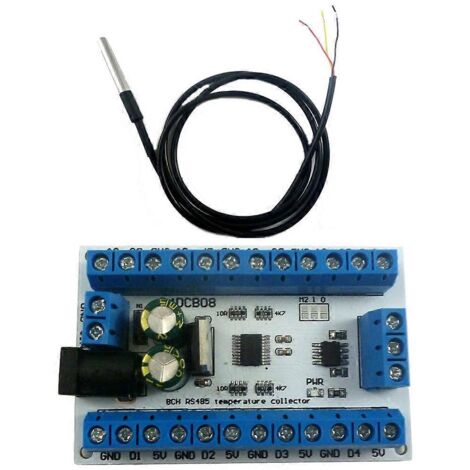 Carte de capteur de température multifonctionnelle 8 canaux RS485 MODBUS RTU 6-24 V (1/5)