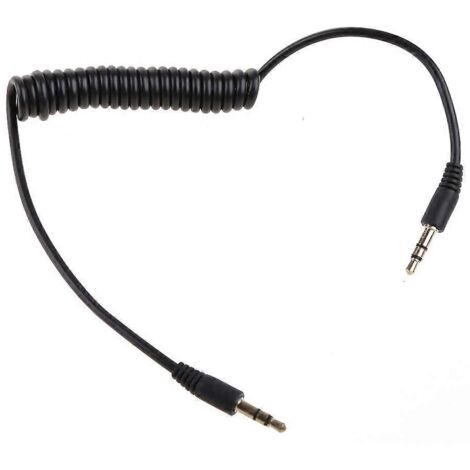 Câble d'extension stéréo spiralé jack 3,5 mm mâle-mâle pour fiche M/M (1/5)