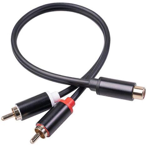 Câble répartiteur de remplacement de 27 cm (1 RCA femelle vers 2 RCA mâles) pour système audio de voiture (1/5)