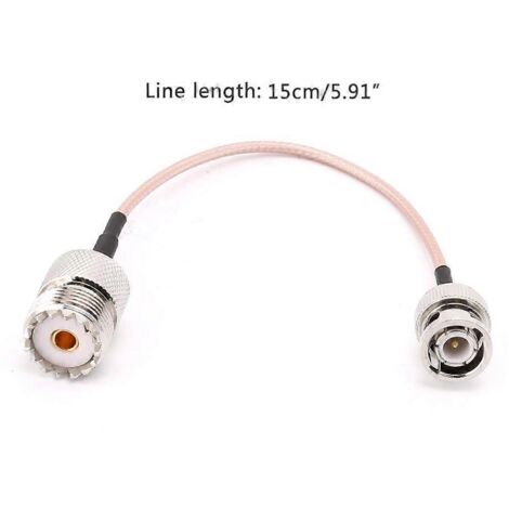 Câble coaxial UHF SO239 femelle vers BNC mâle RG316 de 15 cm pour antenne radio (1/5)
