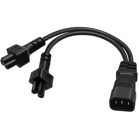 Câble adaptateur convertisseur IEC320-C14 vers IEC320-C5+C5 à 3 broches (1/5)