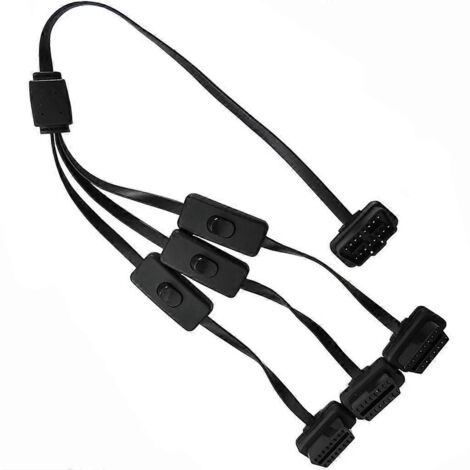 Câble d'extension OBDII OBD2 plat et discret à 16 broches mâle vers femelle, 60 cm (23,62 po) (1/5)