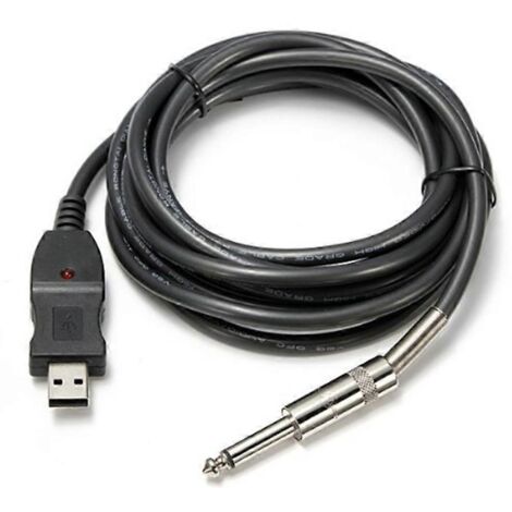 Câble de guitare USB de haute qualité, câble de liaison pour guitare, cordon de guitare 6,35 mm (1/4 pouce) (1/5)