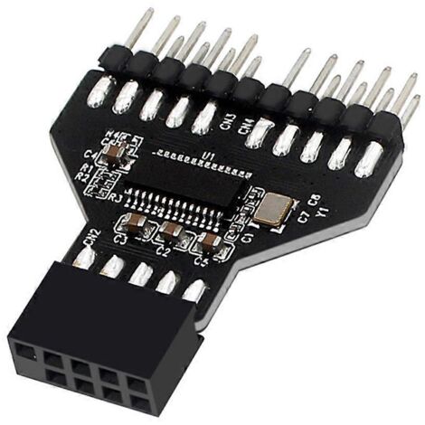 Hub USB 2.0 à 9 broches (1 vers 2) - Connecteurs USB 2.0 - Répartiteur d'interface USB 2.0 à 9 broches (1/5)