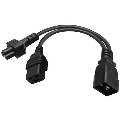 Câble adaptateur en Y IEC320-C20 mâle vers IEC320-C5 + C19 femelle (1/5)