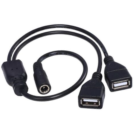 Câble d'alimentation USB vers CC, connecteur USB mâle vers connecteur femelle 5,5 x 2,1 mm, câble de charge CC 5 V (1/5)
