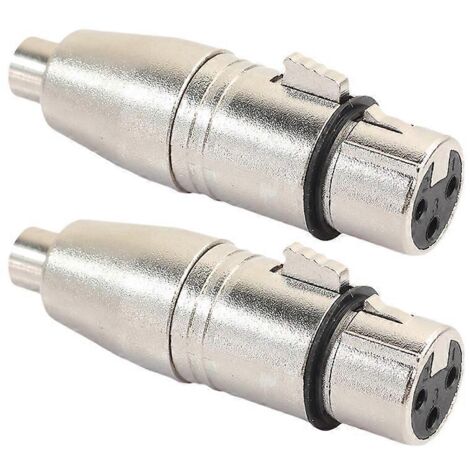 Lot de 2 adaptateurs audio XLR femelle vers RCA femelle pour microphone et haut-parleur. (1/5)