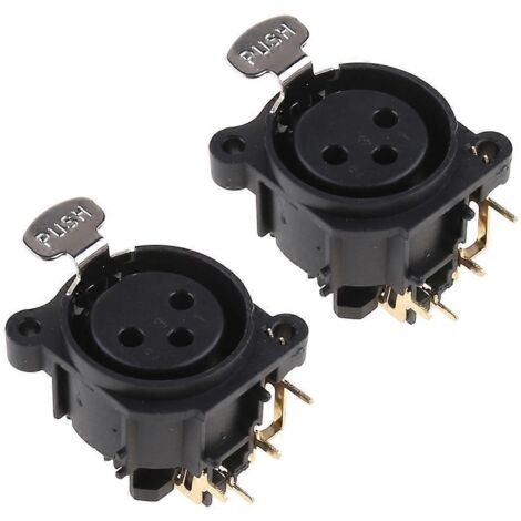Lot de 2 connecteurs XLR femelles 3 pôles à montage sur panneau pour micro et guitare (1/5)