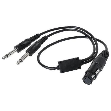 Adaptateur pour casque d'aviation noir XLR vers GA (double prise) (1/5)