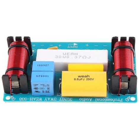 Filtre de croisement audio WEAH-338 3 voies 120 W avec séparateur de fréquence (aigus, médiums, graves). (1/5)
