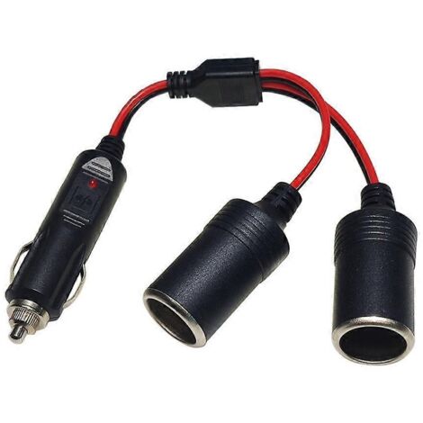 Rallonge allume-cigare pour voiture avec 10 fusibles, 1 entrée, 2 sorties, câble d'alimentation (1/5)