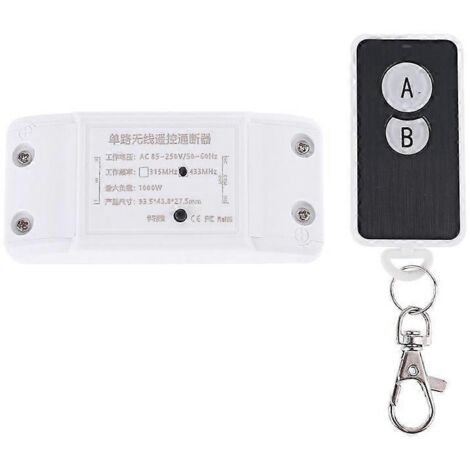 Interrupteur simple haute puissance AC85V-250V avec télécommande sans fil 2 canaux pour lampes, ventilateurs et accessoires (1/5)