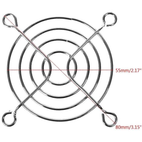 Grille de protection pour ventilateur de boîtier d'ordinateur, diamètre 6 cm, en maille de fer. (1/5)