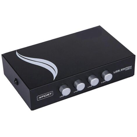 Sélecteur USB 2.0 à 4 ports pour 4 PC partageant 1 périphérique USB (imprimante, souris, etc.). (1/5)