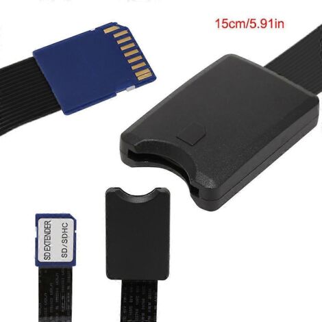 Câble adaptateur d'extension flexible de 15 cm pour cartes SDHC et SDXC (mâle vers femelle). (1/5)