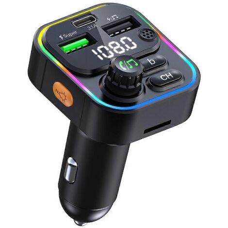 Adaptateur radio, kit mains libres pour voiture, lecteur MP3 sans fil, émetteur-récepteur FM (1/5)