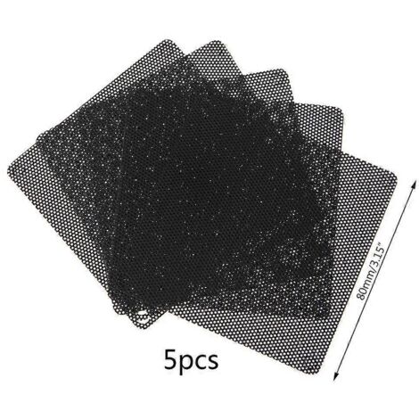 Filtre à poussière 80 mm pour ventilateur de refroidissement d'ordinateur [Lot de 5] Grille anti-poussière pour cadre de ventilateur PC (1/5)