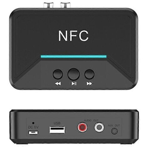 Récepteur sans fil NFC BT5.0, prise auxiliaire 3,5 mm NFC vers 2 RCA, adaptateur pour haut-parleur USB (1/5)