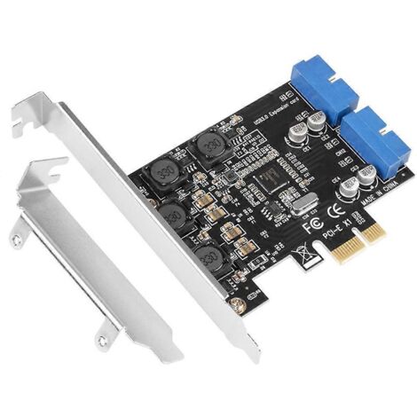Carte d'extension portable PCI-e vers USB 3.0 2 ports 19 broches pour ordinateurs de bureau (1/5)