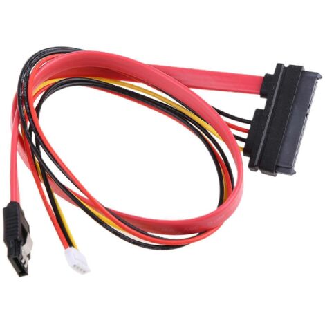 Câbles d'extension SATA 15 + 7 broches (22 broches) pour données et alimentation, 42 cm (16,54 pouces), mâle vers femelle (1/5)