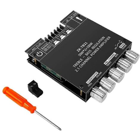 Carte d'amplificateur de puissance ZK-TB21 2.1 canaux, tonalités hautes et basses, 50 W x 2 + 100 W, BLE 5.0 (1/5)
