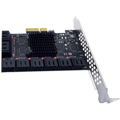 Carte d'extension PCIe vers 16 ports SATA 3.0, vitesse de transmission de 6 Gbit/s (1/5)