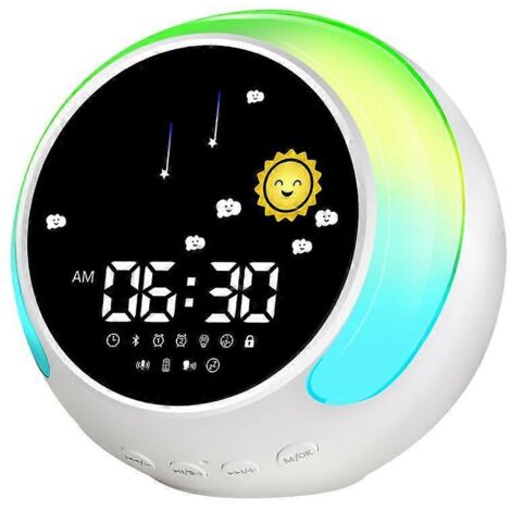 Horloge sans fil en forme de boule avec mini haut-parleur et réveil numérique LED pour enfant (1/5)