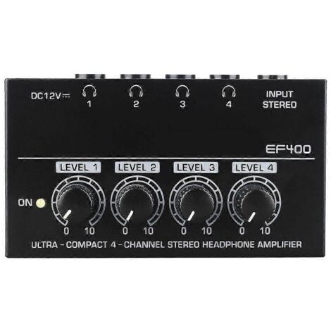 Amplificateur de casque stéréo audio 6,5 mm avec entrée mini-jack TRS 6,5 mm, 1 entrée et 4 sorties. (1/5)