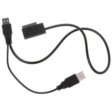 Câble USB 2.0 SATA, adaptateur SATA 13 broches vers USB-A, câble USB 2.0 vers SATA 13 broches (7+6) (1/5)