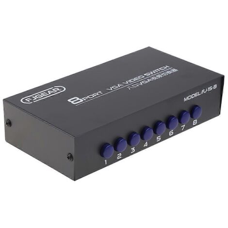 Commutateur vidéo VGA 8 ports, 1920 x 1440, 250 MHz, 8 entrées, 1 sortie pour PC (1/5)
