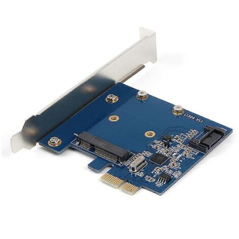 Carte d'extension PCIe X1 vers mSATA SSD + SATA 3.0 pour adaptateur Mini SATA Express SSD. (1/5)