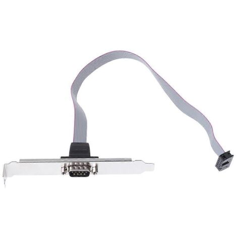 Support de connecteur pour câble plat RS232 DB9 9 broches pour port COM de carte mère avec câble (1/5)
