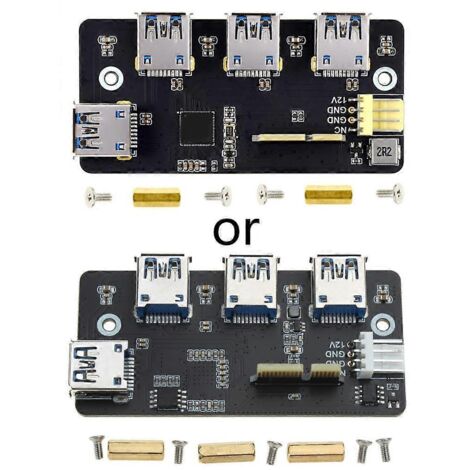 Adaptateur PCIe vers USB 3.2 Gen1 4x HS USB pour Raspberry Pi Compute Module 4 CM4 (1/5)