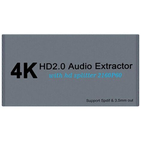 Extracteur/répartiteur audio HDMI 2.0 compatible 4K 60 Hz SPDIF HDR 1 entrée 2 sorties, convertisseur/décodeur HDCP 2.2 automatique (1/5)