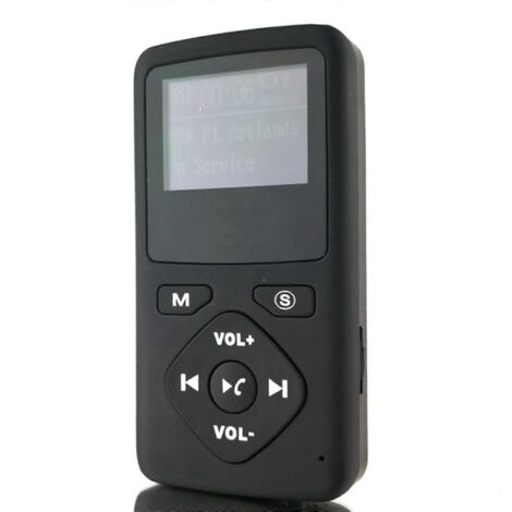 Mini radio numérique DAB portable Pocket FM avec écouteurs Bluetooth 4.0 et lecteur MP3