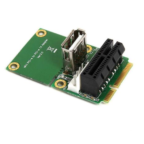 Carte adaptatrice Mini PCI-E vers PCI-E, format standard/demi-format, alimentation 4 broches (1/5)