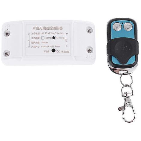 Télécommande 2 canaux AC85-250V à 2 boutons en métal pour contrôleur à clé et interrupteur à lumière unique (1/5)