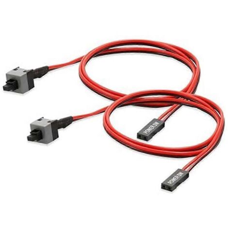Câble d'alimentation avec bouton-poussoir marche/arrêt à 2 broches pour ordinateur PC, longueur 50 cm (lot de 2) (1/5)