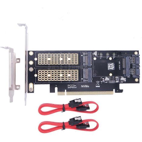 Carte d'extension PCI-E MSATA 4X trois-en-un pour ordinateur B+M Key (1/5)