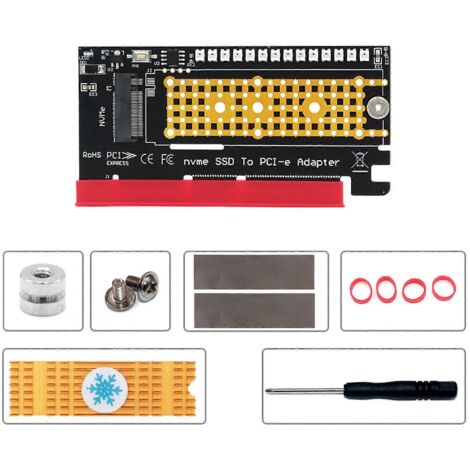 Carte d'extension SSD M.2 NVMe vers PCIe x4 pour transfert de clé avec dissipateur thermique (1/5)