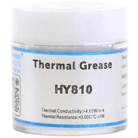 Pâte thermique silicone HY810-CN10 pour dissipateur thermique de processeur, couleur grise (1/5)