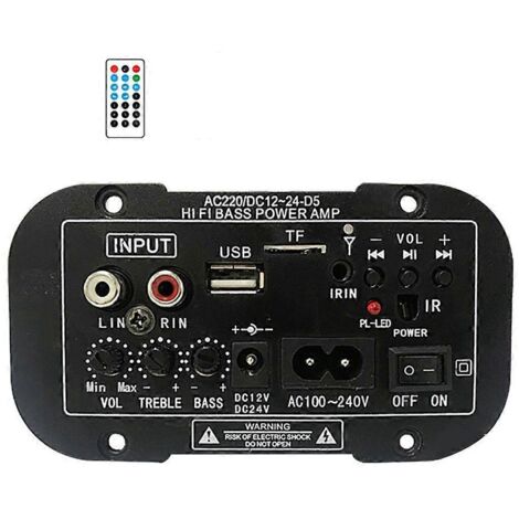 Lecteur de carte TF USB, caisson de basses, amplificateur, carte d'amplification compatible Bluetooth, compatible avec les téléphones portables (1/5)