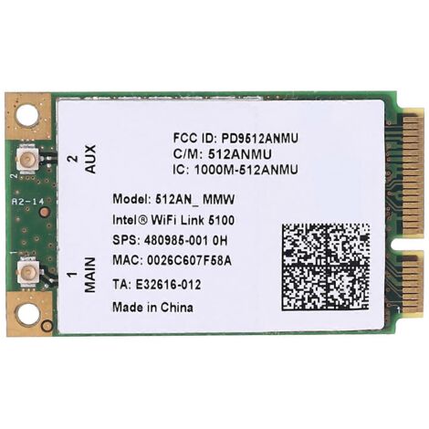Carte réseau sans fil WiFi Link 5100 AGN 300M double bande 2,4 GHz + 5 GHz pour CQ40 et CQ45 (1/5)