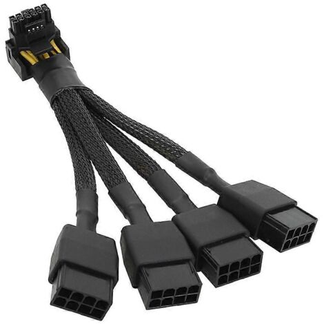 Câble adaptateur 4 broches 8 broches vers 16 broches (12+4) pour carte graphique PCI-E 5.0 12VHPWR RTX4090 (1/5)