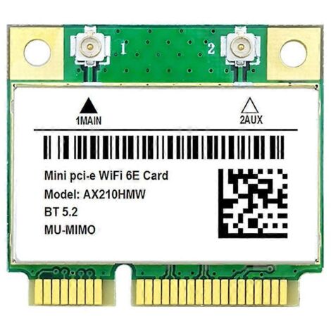 Carte réseau sans fil WiFi6E AX210 PCIe, adaptateur WLAN tri-bande 6 GHz/5 GHz/2,4 GHz BT5.2 (1/5)