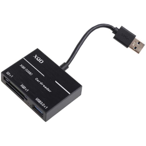Mini hub USB haute vitesse, station d'accueil USB 3.0 avec lecteur de cartes MS/SD/M2/TF (1/5)