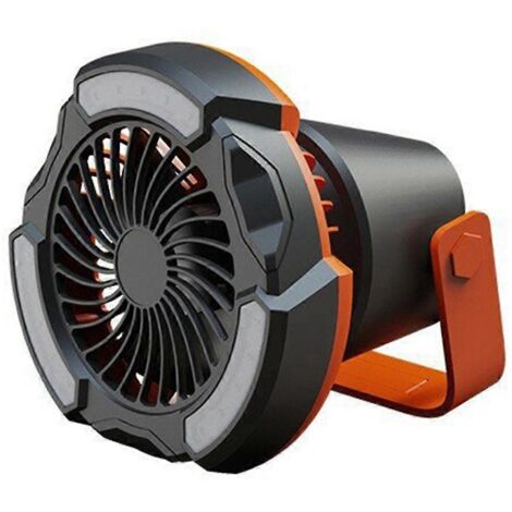 Ventilateur compact rechargeable de bureau, ventilateur de camping avec lumière LED, ventilateur de refroidissement (1/5)